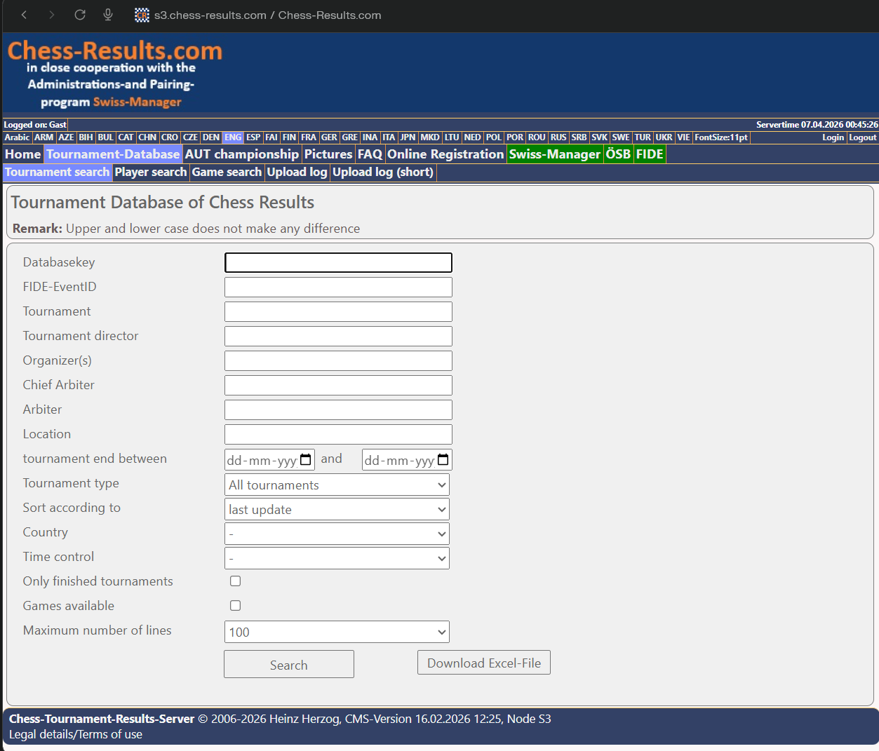  chessresults how to find tournaments